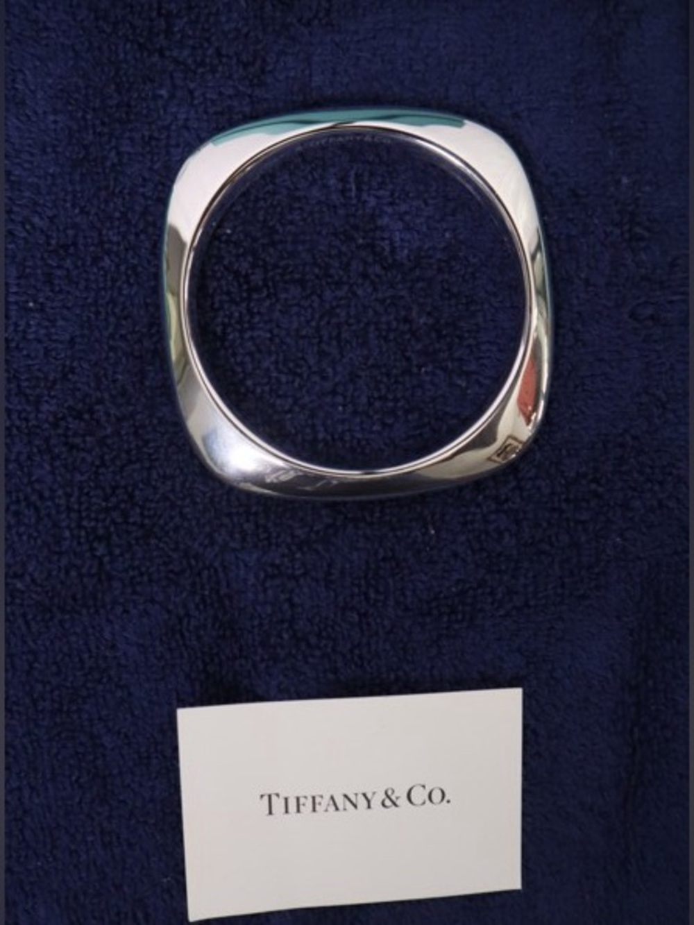 Tiffany & Co. Sterling Silver Square Bangle 7.75"